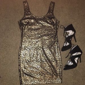 Black and gold party dress
